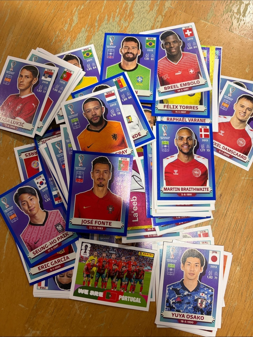 2022 World Cup Panini World Cup Player Sticker Lot - Multicolor